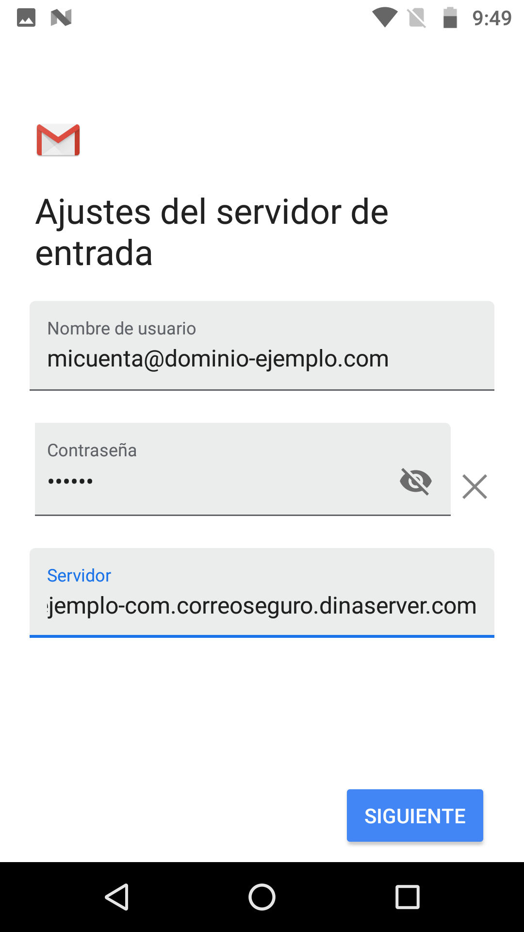 Configurar cuenta de correo en Android