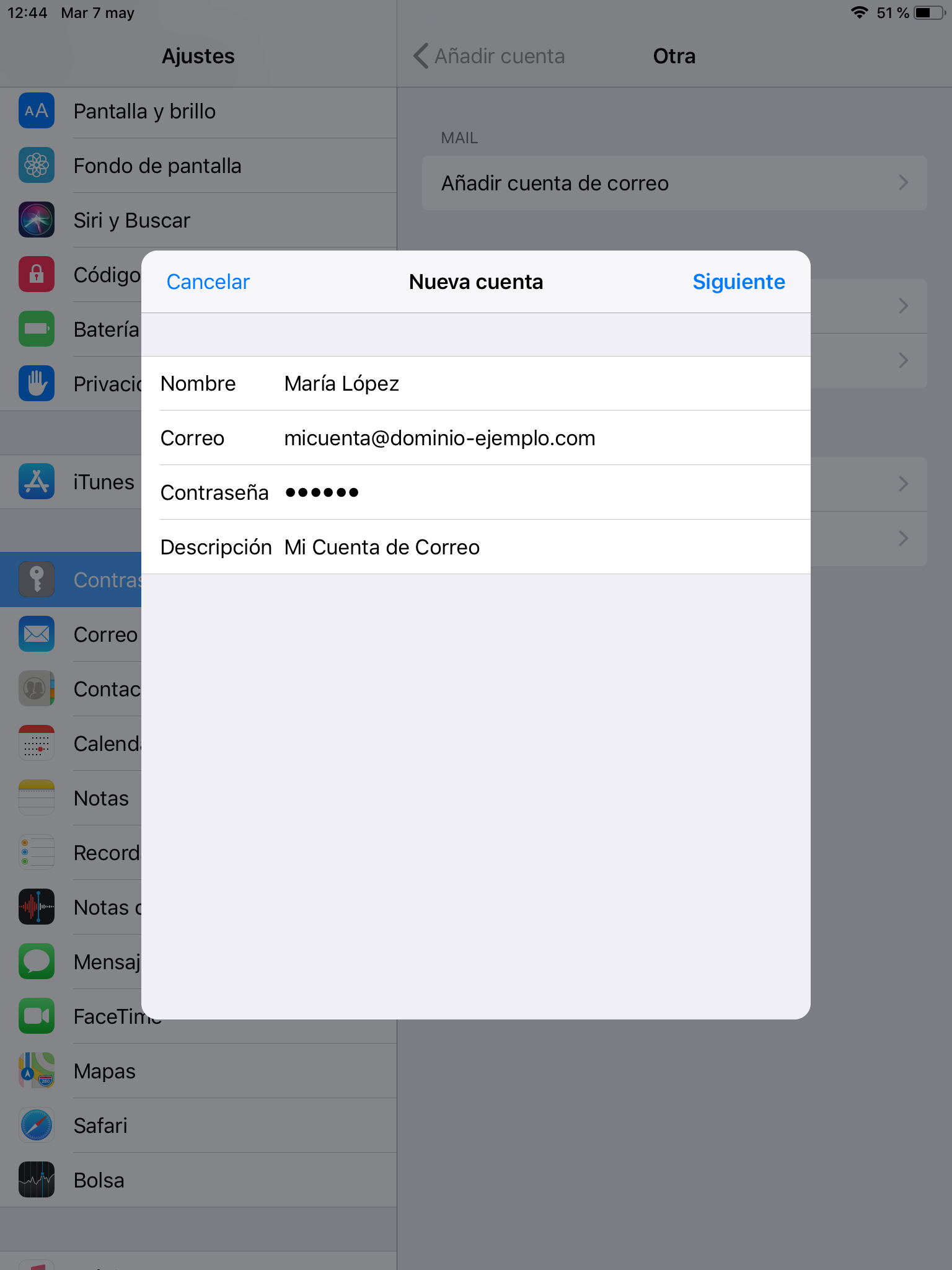 Configuración iOS