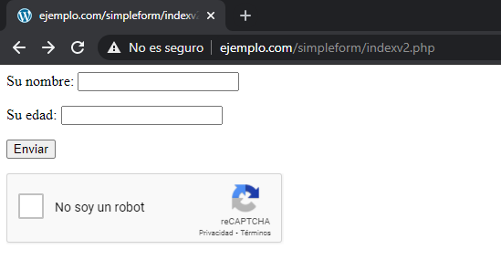 Formulario php con google ReCAPTCHA V2