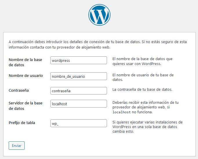 Inicio WordPress