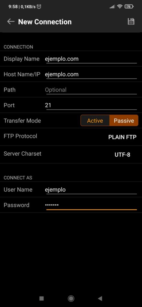 Conectar FTP con Android o iOS