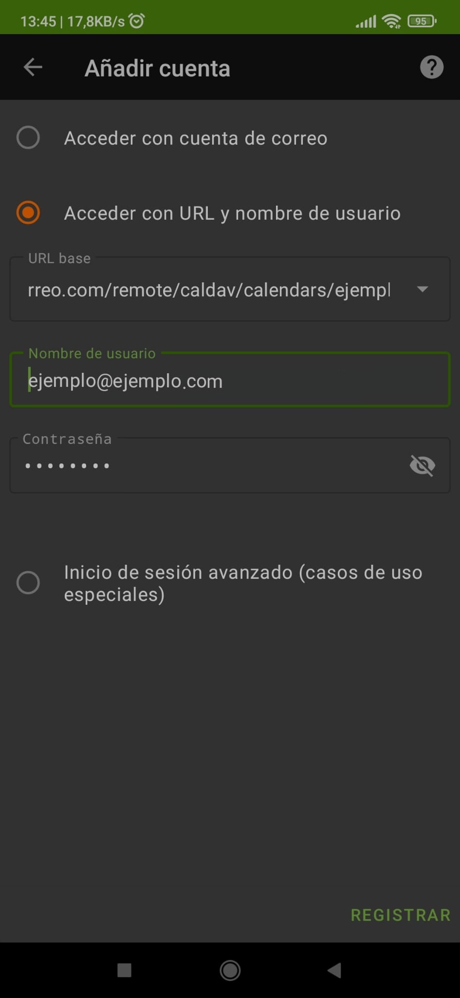 Sincronizar contactos y calendarios de Webmail en Android