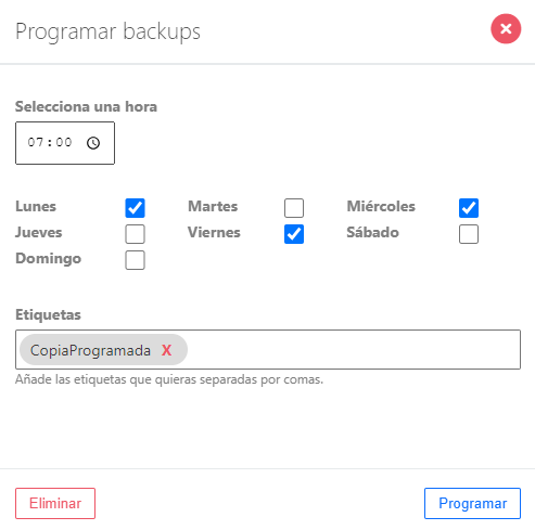 Programar copia