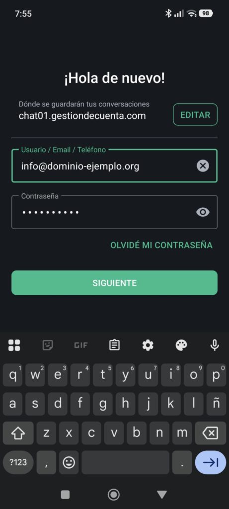 Captura de App element