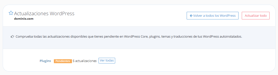 Actualizaciones de un dominio concreto