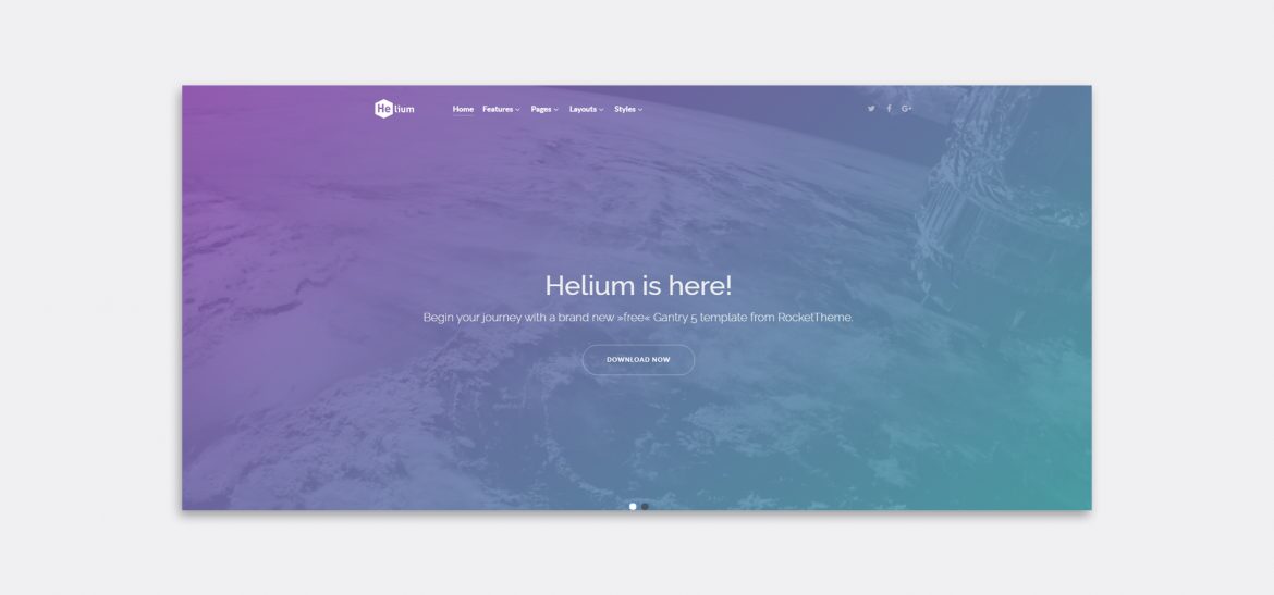 Vista previa de la plantilla Helium de Joomla