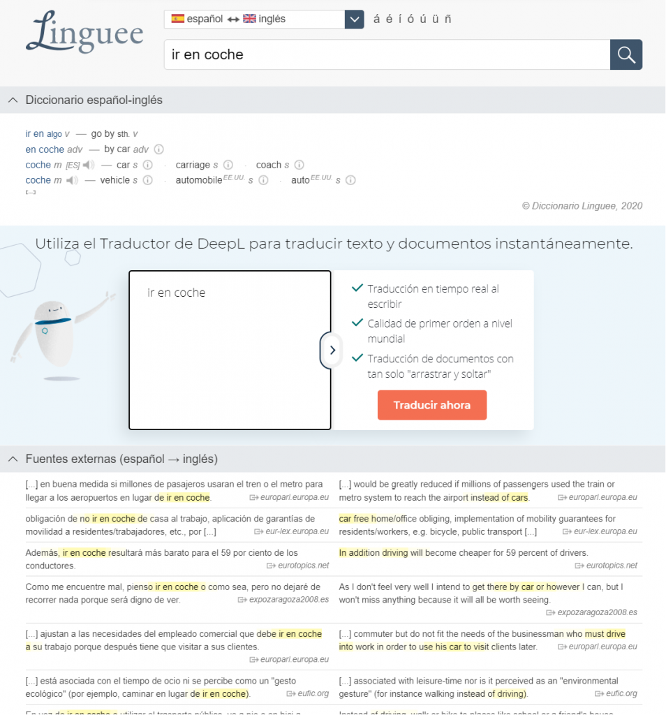 traductors online gratuitos Linguee