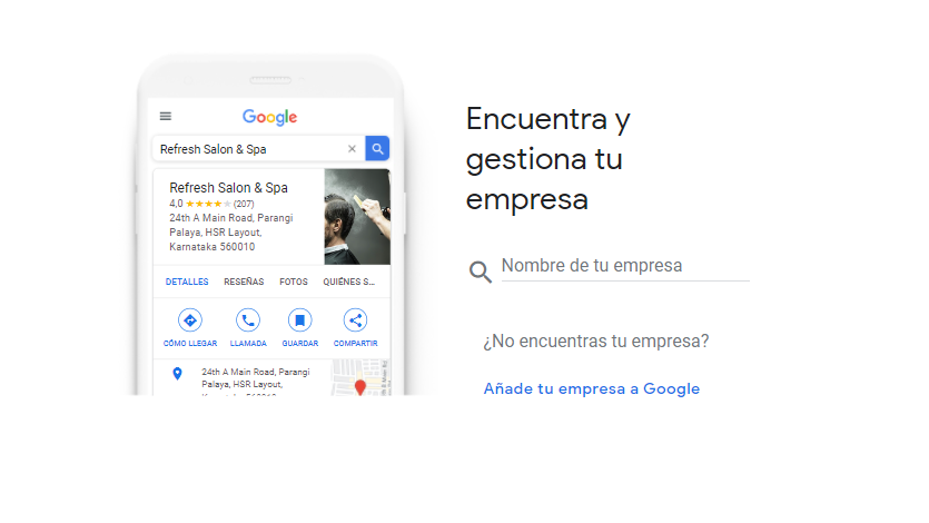 Buscar empresa en Google My Business