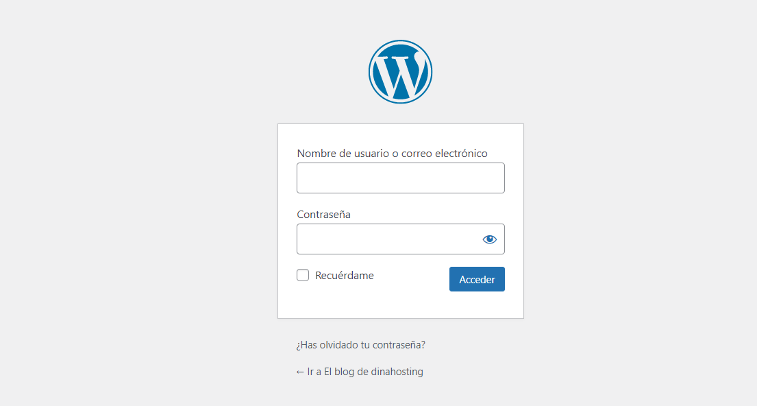 Formulario de login de WordPress
