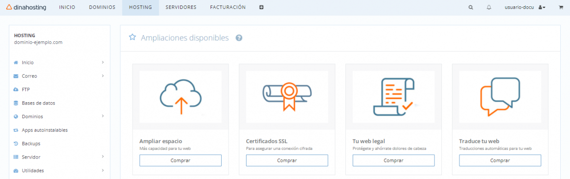 Certificado SSL -  Panel dinahosting