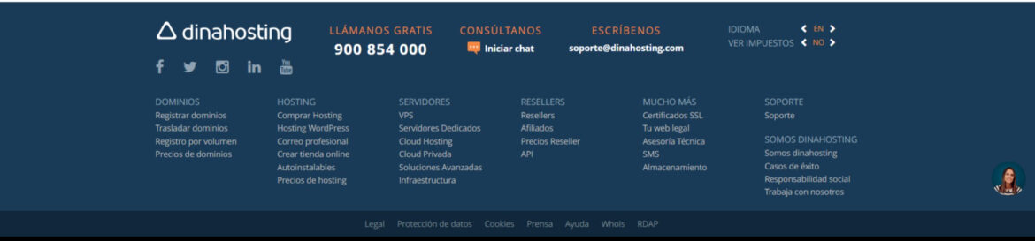 footer dinahosting