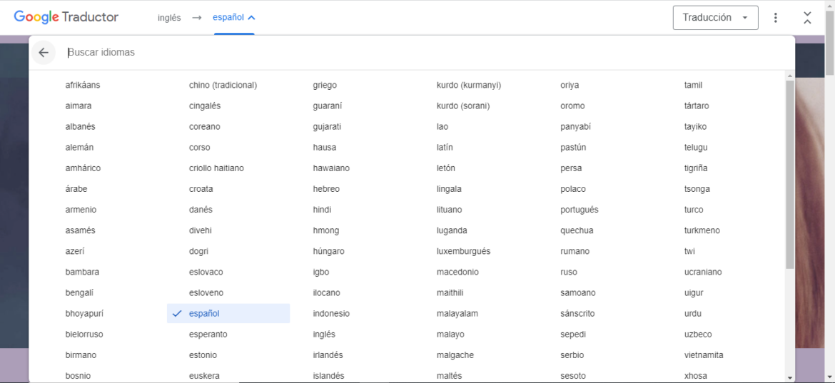 Traducir sitio web navegador chrome resultados idiomas