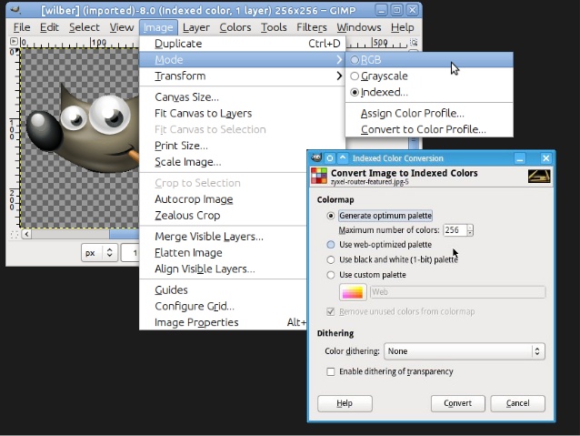 Optimizar imágenes GIMP