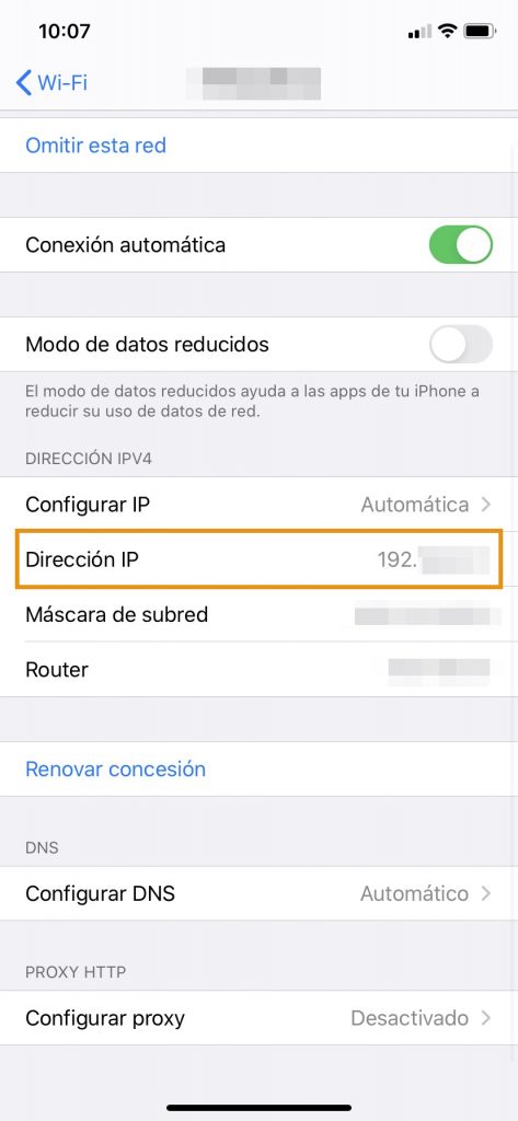 Cómo averiguar la dirección IP en Iphone