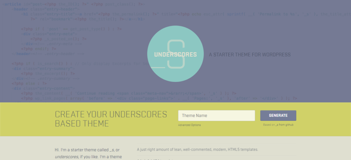 Crear tema de WordPRess a través de Underscores theme