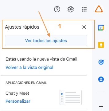 Configurar una respuesta automática en Gmail, paso 1
