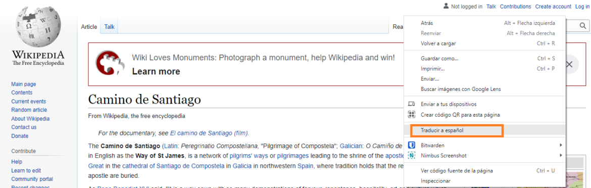 Traducción de entrada de wikipedia