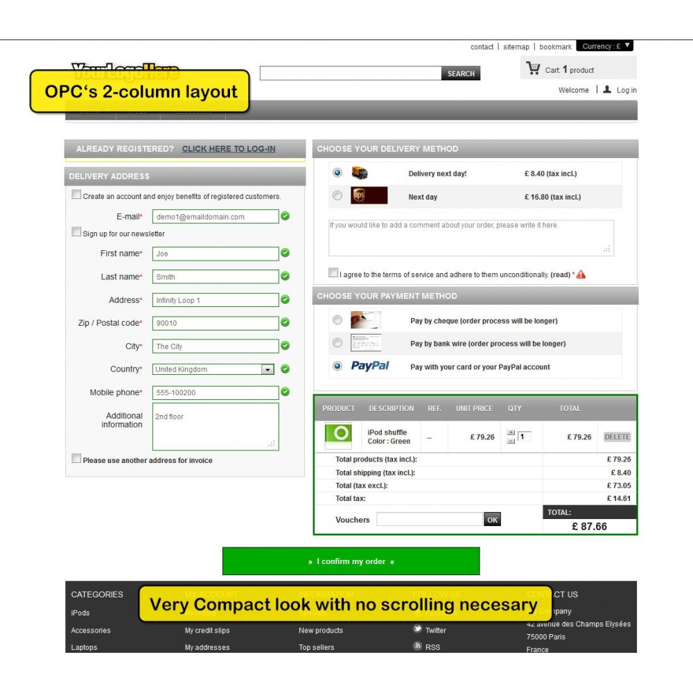 One Page Checkout for PrestaShop
