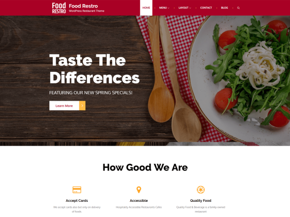 Tema Food Restro - Temas de WordPress para restaurantes