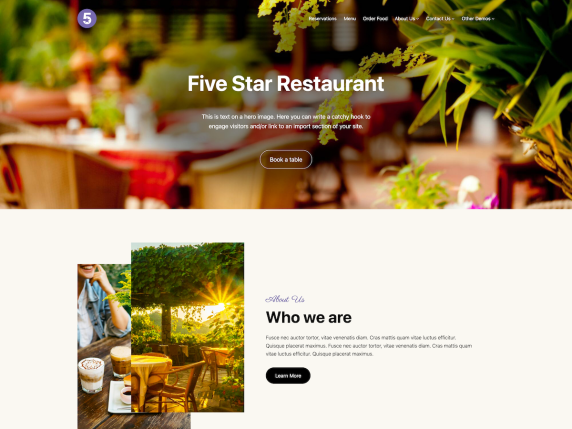 Restaurant Block tema WordPress