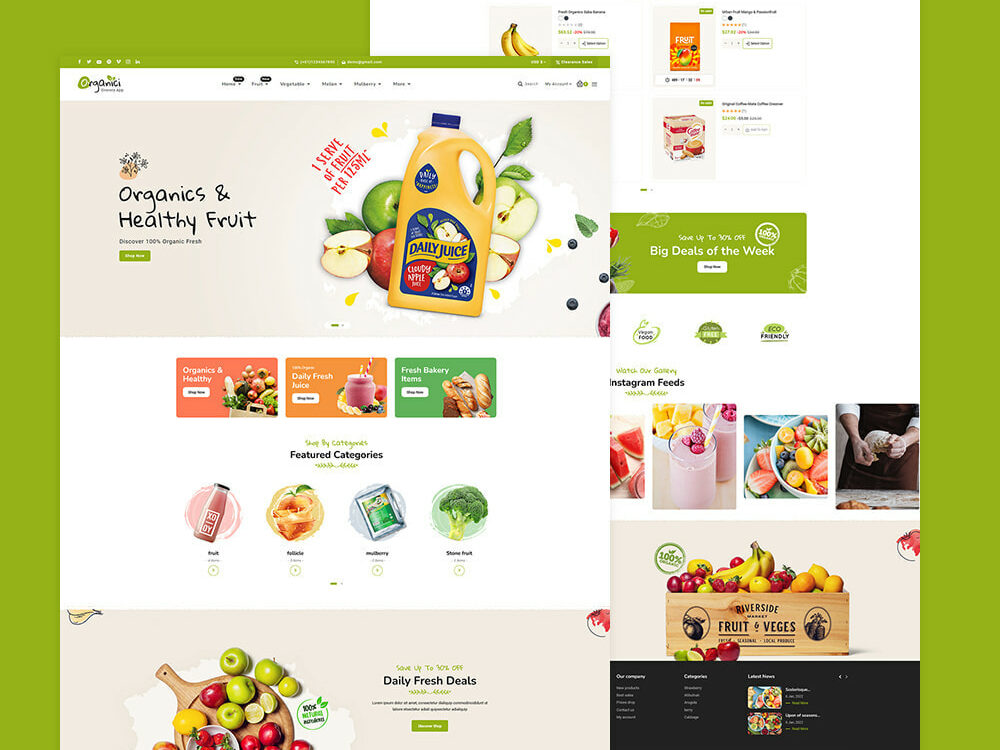 Tema Organici - Food & Grocery Store en PrestaShop