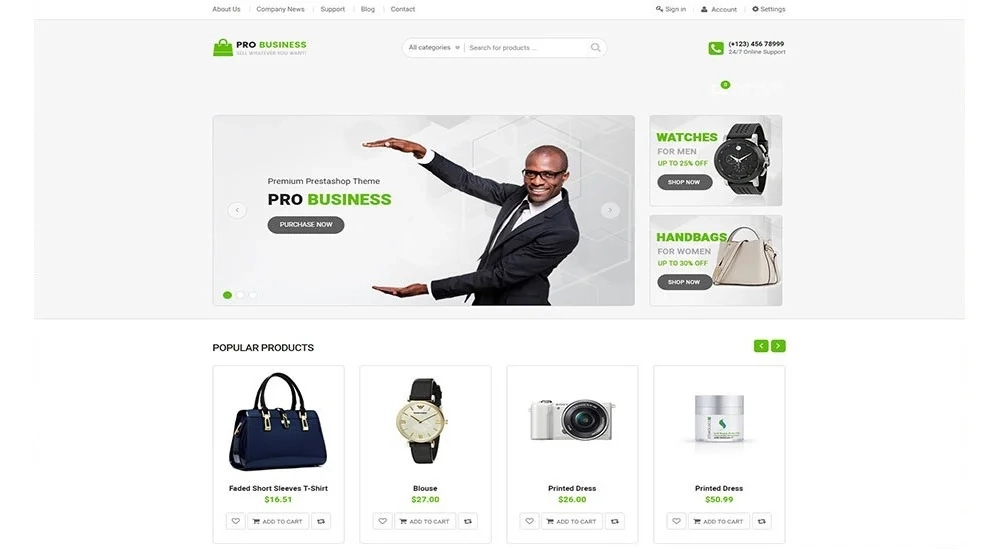 Tema Pro Business en PrestaShop