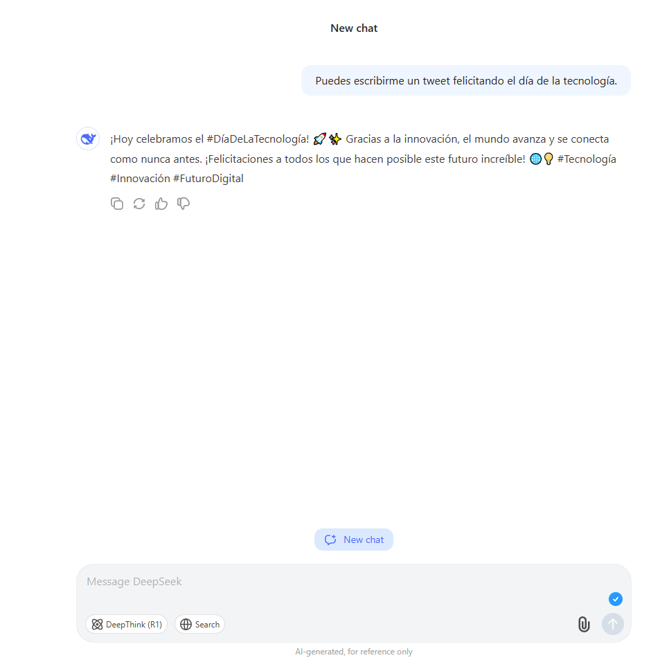 DeepSeek escribe un tweet