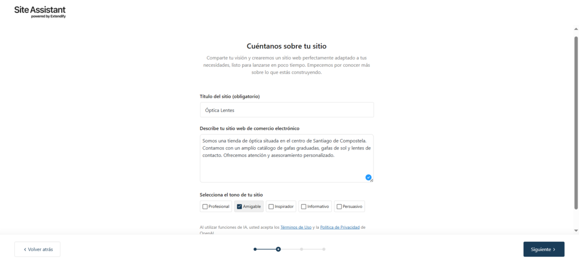 Descripción de proyecto WordPress + IA