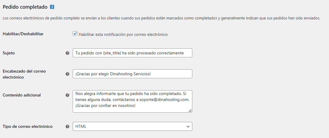 Personalización del mensaje de 'pedido completado' en WooCommerce