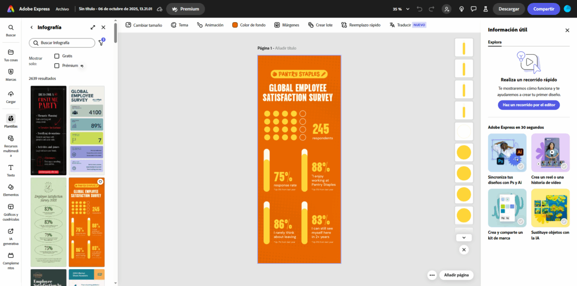 infografçia en Adobe Express