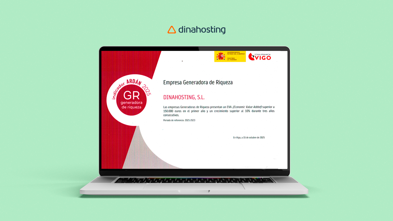 Dinahosting, reconocida como Empresa Generadora de Riqueza 2025 por el índice ARDÁN