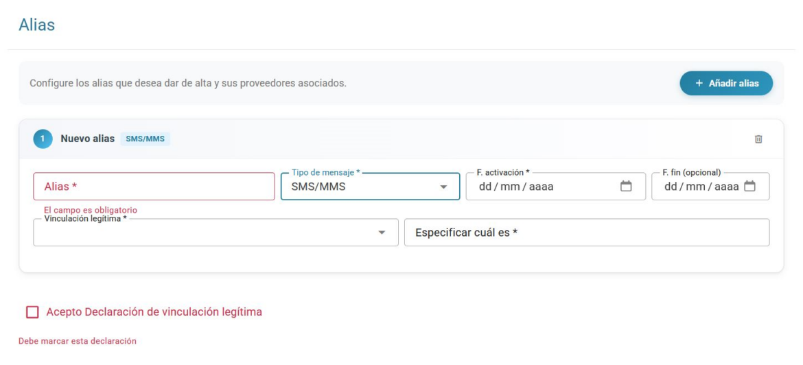 Registro de alias